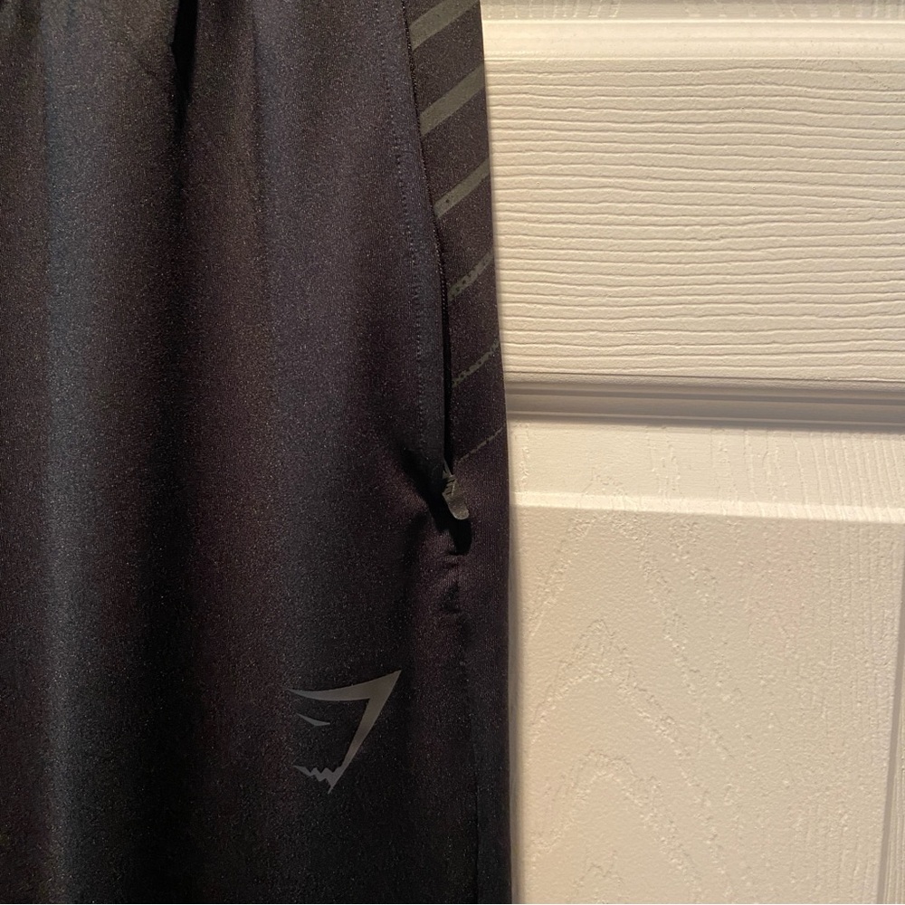 NWOT GYMSHARK Sport Stripe Joggers - Black - Men's Medium - Picture 2 of 6